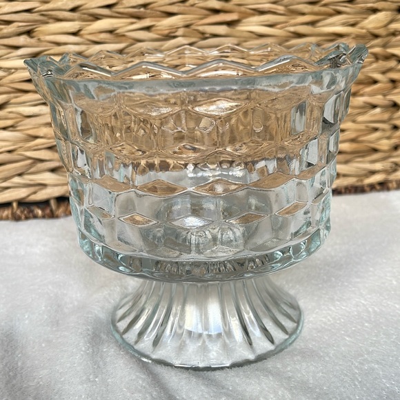 Vintage Fostoria Cubist Footed Compote Dish 6” Round - Picture 1 of 7